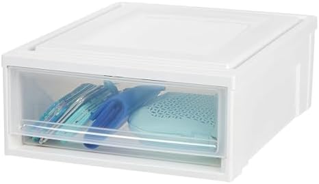 IRIS USA Shallow Box Chest Drawer, White 129770