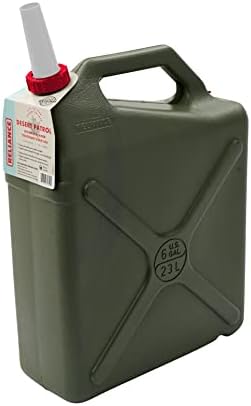 Reliance Products Desert Patrol 6 Gallon Rigid Water Container, Green , 14.8 Inch x 6.3 Inch x 19.0 Inch