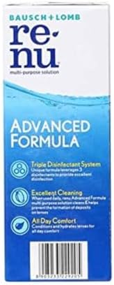 Renu Contact Lens Solution, Advanced Formula, Multi-Purpose Solution with Lens Case, Gently Cleans, Disinfects, Moisturizes & Hydrates Soft Lenses for All-Day Comfort, 12 Fl Oz (Pack of 2)
