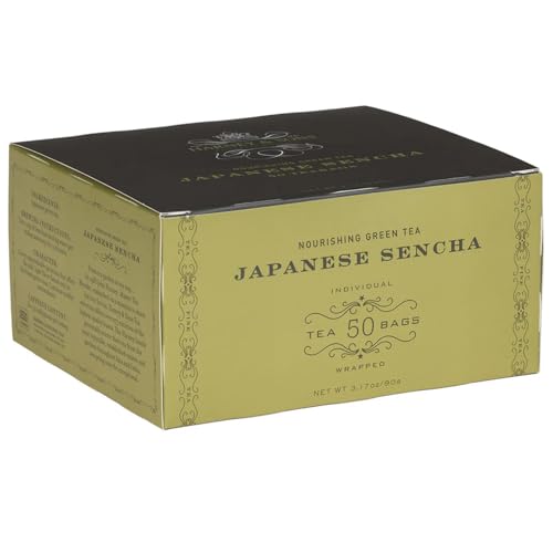 Harney & Sons Japanese Sencha Green Tea, 50 Tea Bags | Japanese Sencha green tea with a light, delicate flavor. Contains caffeine.