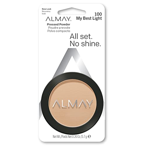 Almay Pressed Face Powder Makeup, 100 My Best Light | Ultra-fine, oil-free pressed powder mattifies oily areas to keep your skin shine-free.