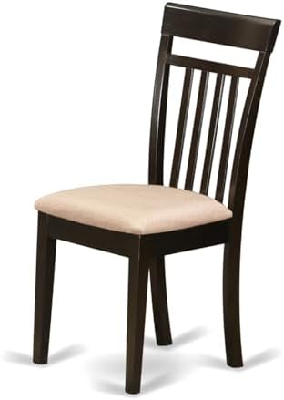 East West Furniture CAC-MAH-LC Capri Kitchen Dining Chairs - Faux Leather Upholstered Solid Wood Chairs, Set of 2, Mahogany