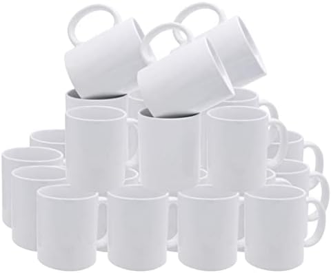 Rockin Gear Sublimation Mugs 11 oz, 36 Pack Blank Bulk Sublimation Coffee Mug, Ceramic White Taza para Sublimar