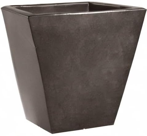 Tusco CT22BK Cosmo Square Planter, Black, 22-Inch