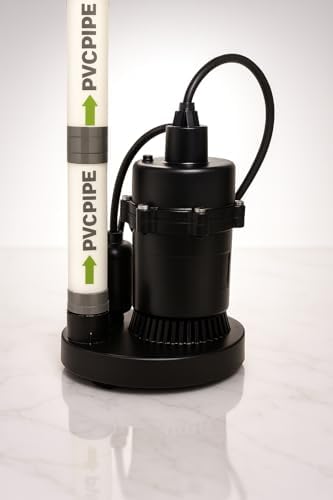 1/4 HP Submersible Sump Pump with 3000 GPH Flow Rate, 22 Ft. Head Lift, 1-1/2 in. NPT Discharge, Cast Metal Housing, Tether Float Switch