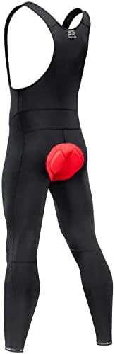 Przewalski Men's Cycling Bib Pants 4D Padded Bike Thermal Bib Tights Black