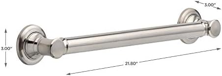 Delta Traditional (1-Pack) 18" Shower Grab Bar Seniors ADA Compliant Brilliance Stainless Steel 450 lb Capacity Bathroom Safety Handle for Shower