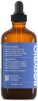 BodyBio Liquid Zinc - Concentrated Antioxidant for Immune & Cell Health | Liquid Zinc Supplement for Adults & Kids