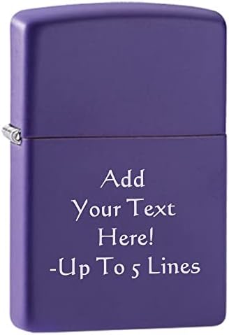 Zippo Lighter – Personalized Custom Message Engraved Windproof Classic Pocket Lighter Black Matte
