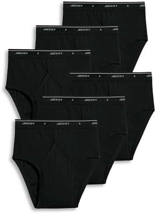 Jockey Classic Low Rise Brief- 6 Pack - 100% Cotton Underwear for Men