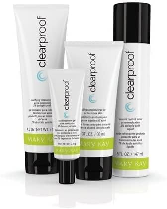 Clear Skin 4-Step Acne Treatment Set – Cleanser, Toner, Acne Gel & Oil-Free Moisturizer for Oily and Acne-Prone Skin