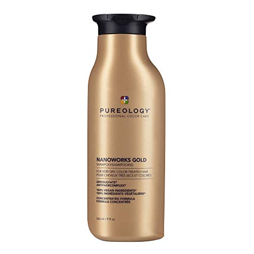 Pureology Nanoworks Gold Shampoo - For Very Dry and Color-Treated Hair, Renews Softness & Shine, Sulfate-Free & Vegan