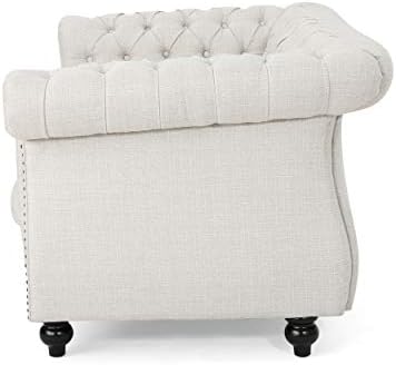 Christopher Knight Home Karen Traditional Chesterfield Loveseat Sofa, BlackBerry and Dark Brown, 61.75 x 33.75 x 27.75