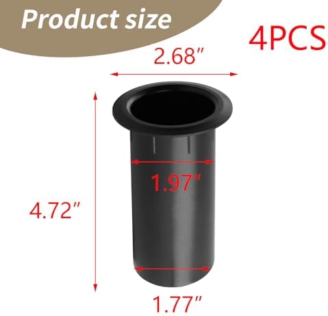 T Tulead 4.72"x2.68" ABS Speaker Port Tubes 2-Inch Installation Dia 4PCS | Speaker Cabinet Port Tube, Black Bass Air Ports