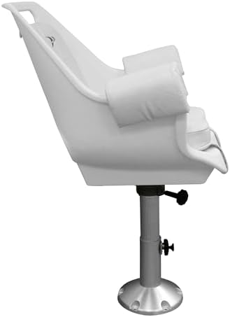 Wise 8WD007-7-710 Deluxe Pilot Chair with Cushions, Mounting Plate, Adjustable Height Pedestal and Seat Mount | Adjusts 12 to 18 in tall