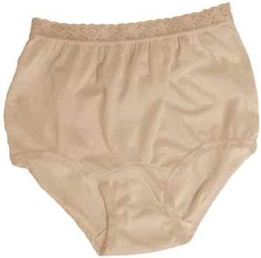 Carole Women's Nylon Lace Trim Panties Full Cut Briefs - Pack of 3