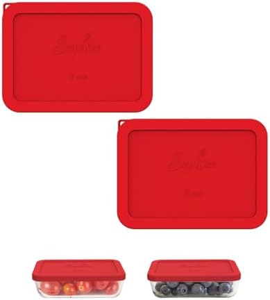 SOPHICO 3 Cup Rectangle Silicone Replacement Lids for Pyrex 7210-PC Glass