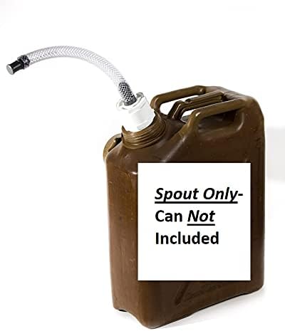 High-Flow Spout for 5 Gallon Plastic Military Fuel Cans -Easy Thread Nozzles with Filter and Dust Cap (3/4" O.D./18" Long)