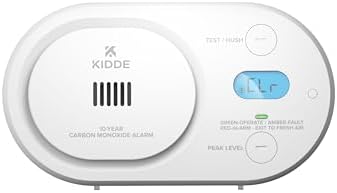Kidde Carbon Monoxide Detector, 10-Year Battery Powered, Digital Display, LED Status Indicators, 85 dB Alarm, 3rd Edition