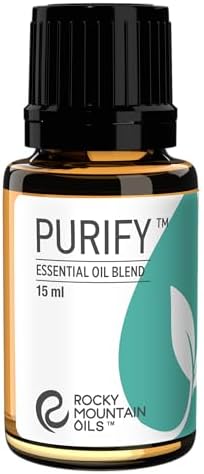 Rocky Mountain Oils Purify Essential Oil Blend 15ml - Organic, 100% Pure Blend with Lemongrass, Rosemary, Lavender, Myrtle, Citronella