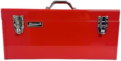 Homak Steel Flat Top Toolbox with Removable Tray, Black, 20 Inches