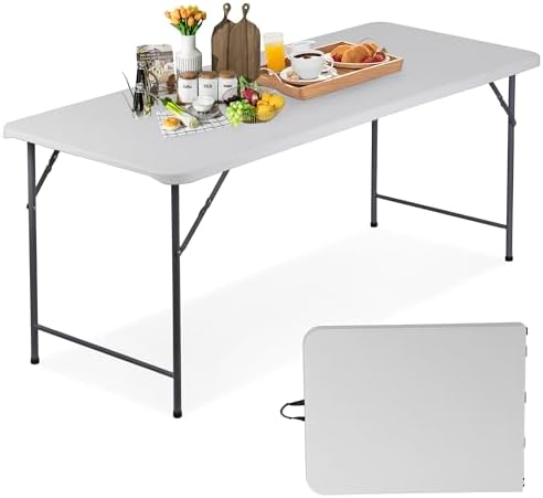 ZenStyle 3 ft Indoor Outdoor Heavy Duty Portable Plastic Folding Table