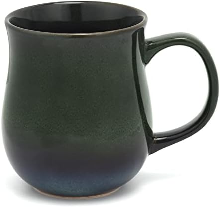 20 Oz Large Ceramic Coffee Mugs with Handle(Ink Green) | 600ml Handmade Tea Cup for Office and Home, Microwave and Dishwasher Safe