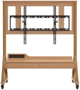 AnywaysWood TV Cart Rolling TV Stand with Wheels for Most 40-75" TVs up to 300lbs Height Adjustable, Tilting, Tall Heavy Duty TV Stand with 2 Drawers Power Strip, for Living Room