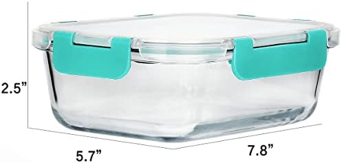 M MCIRCO 8 Pack,30 oz Glass Food Storage Containers with Lids, Gray