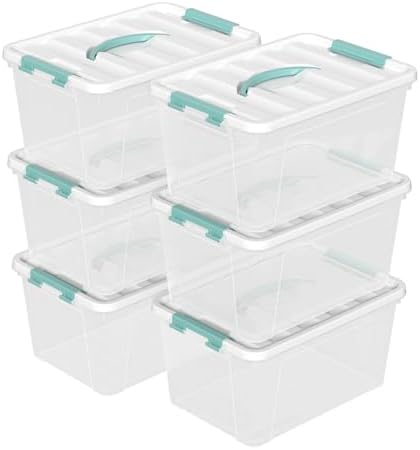 17.5 L Clear Plastic Storage Box, 4-Pack Latch Storage Bin