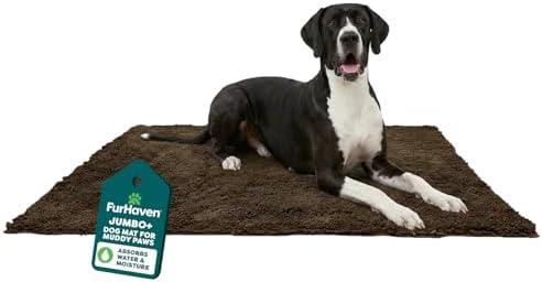 Furhaven 60" x 48" Highly Absorbent Dog Door Mat for Muddy Paws, 100% Washable, Perfect for Entryway, Kitchen