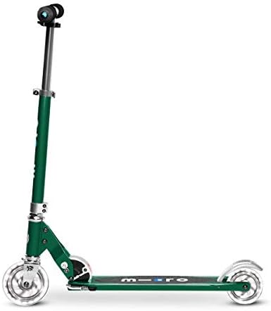 Micro Kickboard | Sprite Foldable LED Scooter for Ages 6+ | Children up to 220 lbs | 2 Wheel | Travel Ready | Adjustable T Bar | Smooth Ride