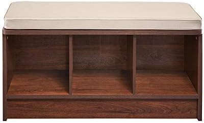 ClosetMaid 3258 Cubeicals 3-Cube Storage Bench, Natural Gray with Gray Cushion