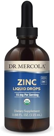Dr. Mercola Zinc Liquid Drops, 15 mg, 3.88 fl oz (28 Servings)