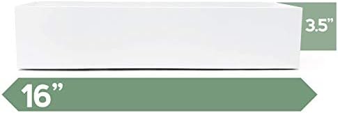 Buhbo Modern Metal Trough Rectangle Planter 32 inch, White