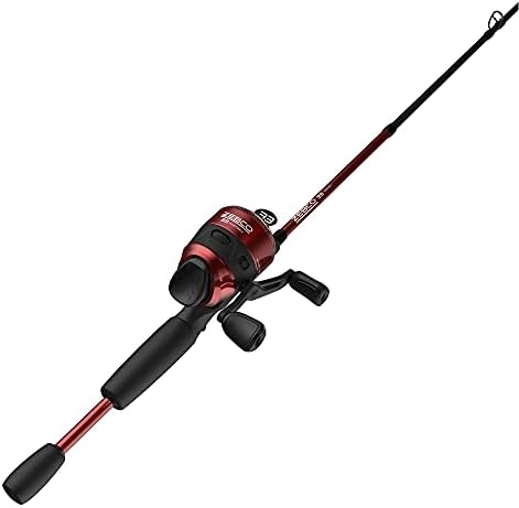 Zebco 33 Custom-Z Spincast Reel and 2-Piece Fishing Rod Combo, 6-Foot Fiberglass Rod with Split-Grip EVA Handle