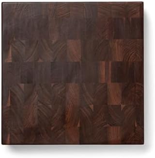 John Boos CCB Series Square Wooden Maple Cutting Board 12”x12” – 3” Thick, 13-lb Reversible Butcher Block with End-Grain & Finger Grips – Made in the USA
