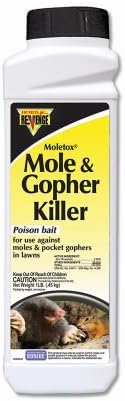 REVENGE Moletox Mole & Gopher Killer Poison Bait Granules, 1 lb. Ready-to-Use Control for Pocket Gophers in Lawn | Ready-to-Use