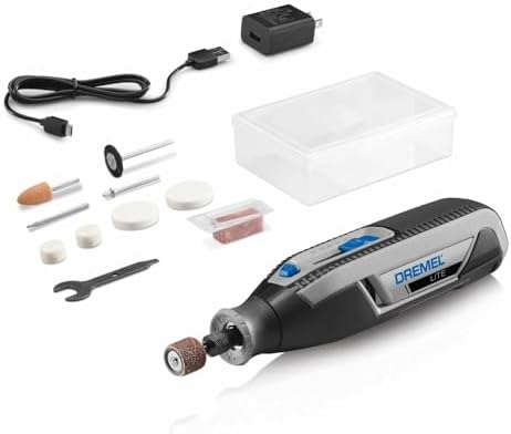 Dremel Lite 7760 N/10 4V Cordless Rotary Tool Kit with Variable Speed, USB Charging, Easy Accessory Changes - Ideal for Light-Duty DIY & Crafting