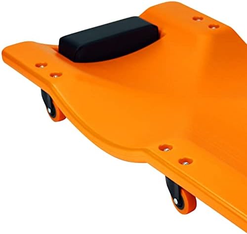 Pro Lift Mechanic Plastic Creeper 36 Inch - Blow Molded Ergonomic HDPE Body with Padded Headrest - 300 Lbs Capacity