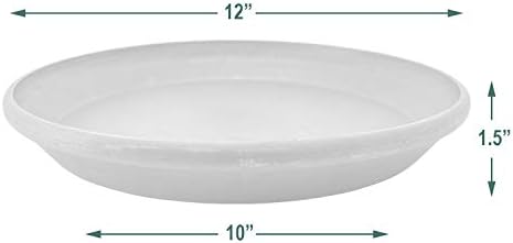 PSW Pot Collection AP25TC 10-inch Plastic/Stone/Wood Composite Plant Saucer Drip Tray – No Drainage Hole (Drillable), Indoor/Outer Water Tray, Terra Cotta Color
