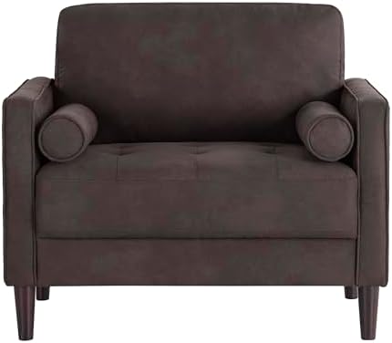 Studio Living® Lexington 39.4" Arm Chair, Mid-Century Modern, Pocket Coil Comfort, Easy Assembly, Woven Fabric, Navy Blue