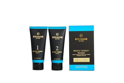 Rita Hazan Two Step Weekly Remedy Cream Kit - Deeply Hydrating & Restorative for Color Treated Hair - Hair Cream for Frizzy Hair - Hair Treatment
