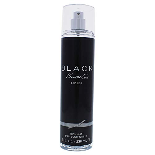 Kenneth Cole Black For Her Body Spray Mist for Women, Notes of Florals, Citrus, Sandalwood, and Musk, Feminine Scent, Everyday Wear Fragrance, 8 Fl Oz