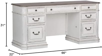 Liberty Furniture Industries Magnolia Manor Lift Top Writing Desk, W56 x D28 x H30, White