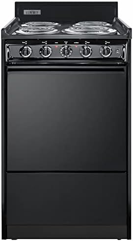 Summit 20" 4 Burner Electric Range, Black - TEM110C