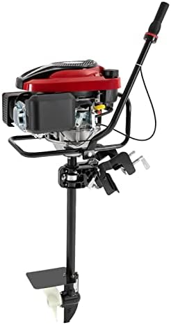 Outboard Boat Motor Air Cooled Gas Outboard Engine 360° Steering Pull Start Saltwater Outboard Boat Motor Fishing Boat Engine