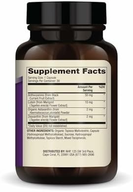 Dr. Mercola Eye Support - Supports Eye & Vision Health - with Lutein, Zeaxanthin, Organic Astaxanthin & Black Currant - Non-GMO, Gluten-Free & Soy Free - 30 Capsules (30 Servings)