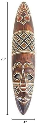 OMA African Mask Wall Hanging Decor Wooden Hand Crafted Tiki God Blessing & Protection Wall Decor Home Gift (Blessing & Protection)