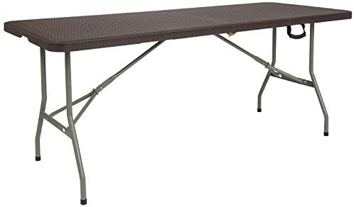Flash Furniture 5-Foot Granite White Plastic Folding Table | Lightweight, Easy Storage, Commercial Grade